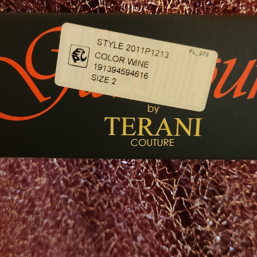 Terani Couture Wine Gown - Picture 7 of 8